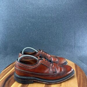 Vtg British Walkers Custom Wingtip Brogue Dress Shoes Brown Leather Sz 8.5D